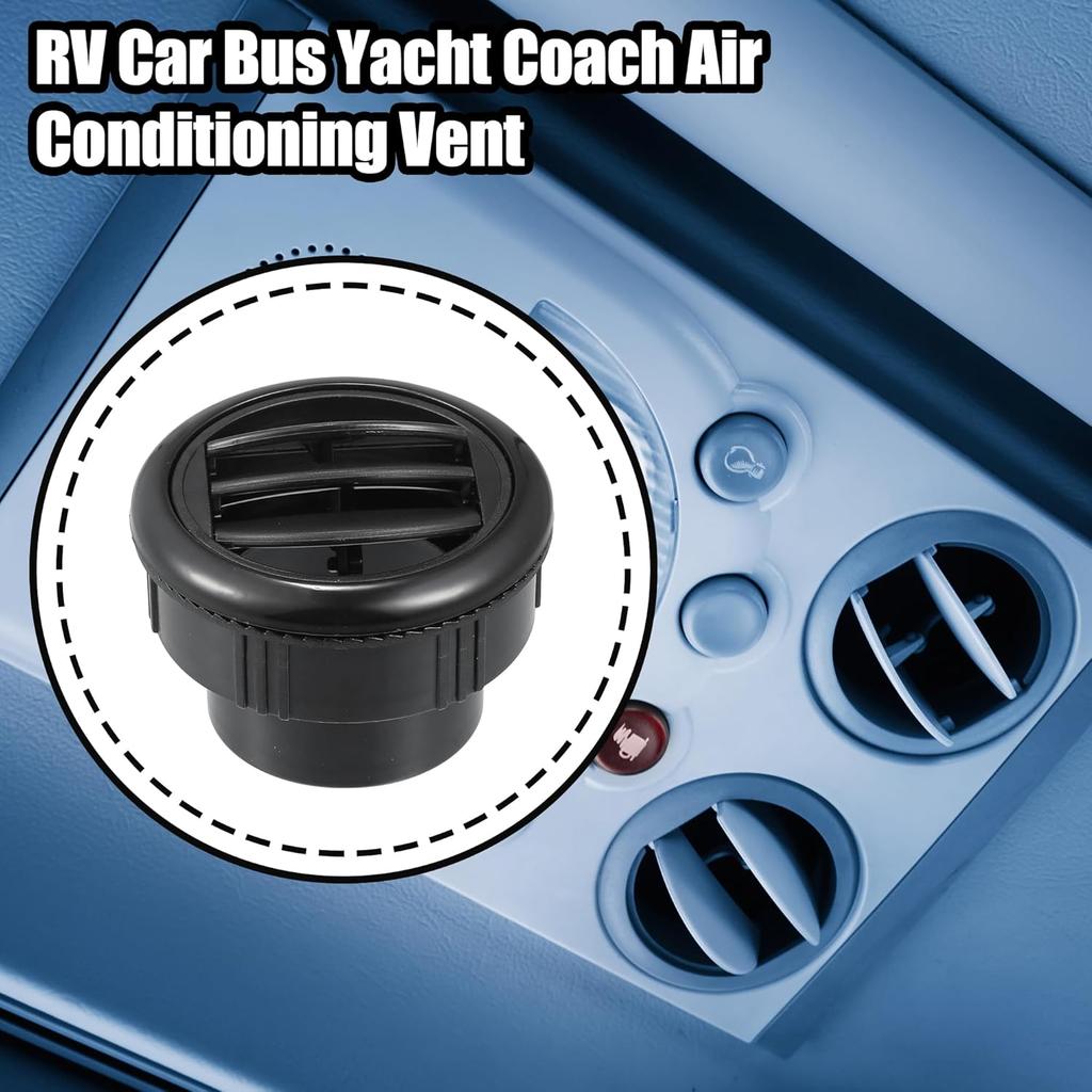 ACROPIX 87mm 75mm Redondo Preto Saída de Ventilação AC Universal para RV Ônibus Barco Iate Caravana com Tubo de Conexão - Pacote com 1