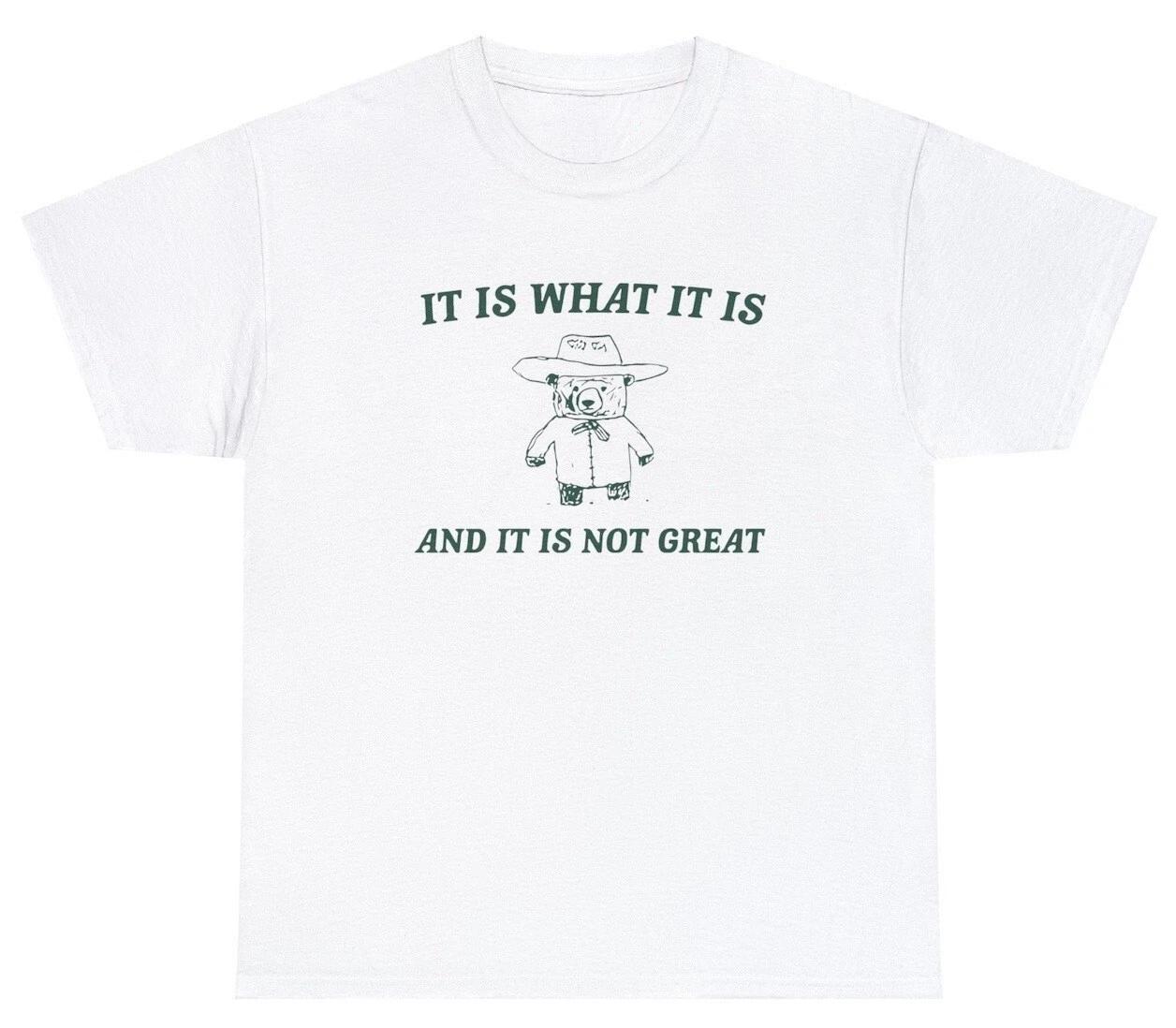 

It Is What It Is And Its Not Great T Shirt Funny Bear Meme Mental Health Tee M