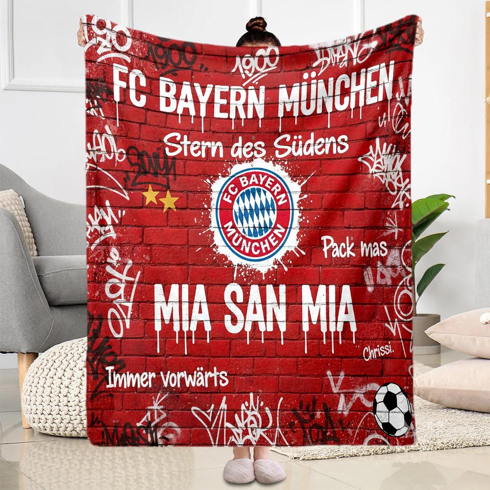 Bayern Munich Blanket Durable Comfort Suitable for Office Seaside Sofa All-Season Use Modern Style Gift for Travel Home Birthdays