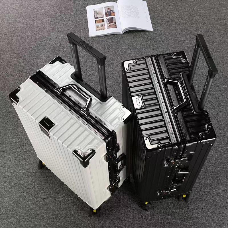 28" Women's Suitcase: Thick Aluminum Frame, Large Capacity, Silent Universal Wheels, Durable Travel Design. Logo Customization Available.