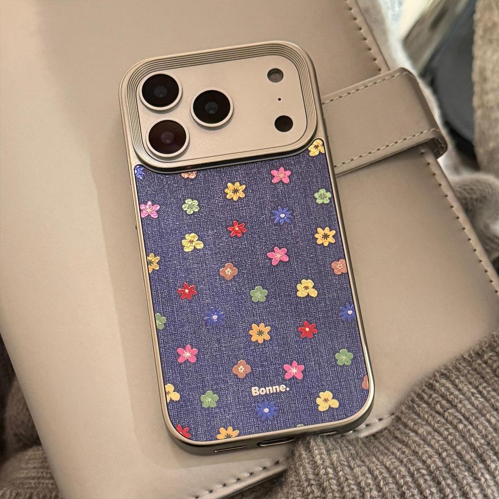 Kreativní pozlacený květinový kryt na telefon pro iPhone 16, iPhone 17 a iPhone 17 Pro Max