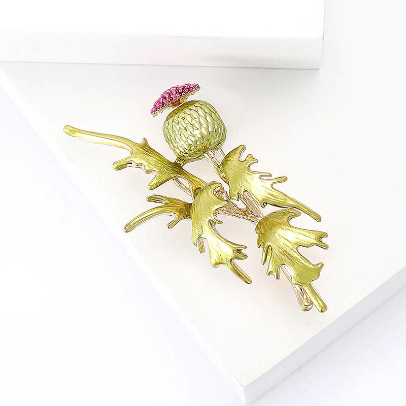 Delicate Pin Brooch Rhinestone Green Primrose Brooch For Women Small Fresh Coat Cardigan Corsage Suit Pins Jewelry Gifts