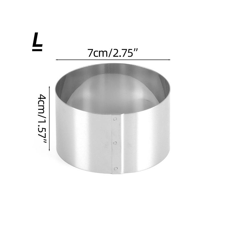 Lihe Stainless Steel Round Mousse Ring, Multi-size Cake Cookie Baking Mold For Kitchen