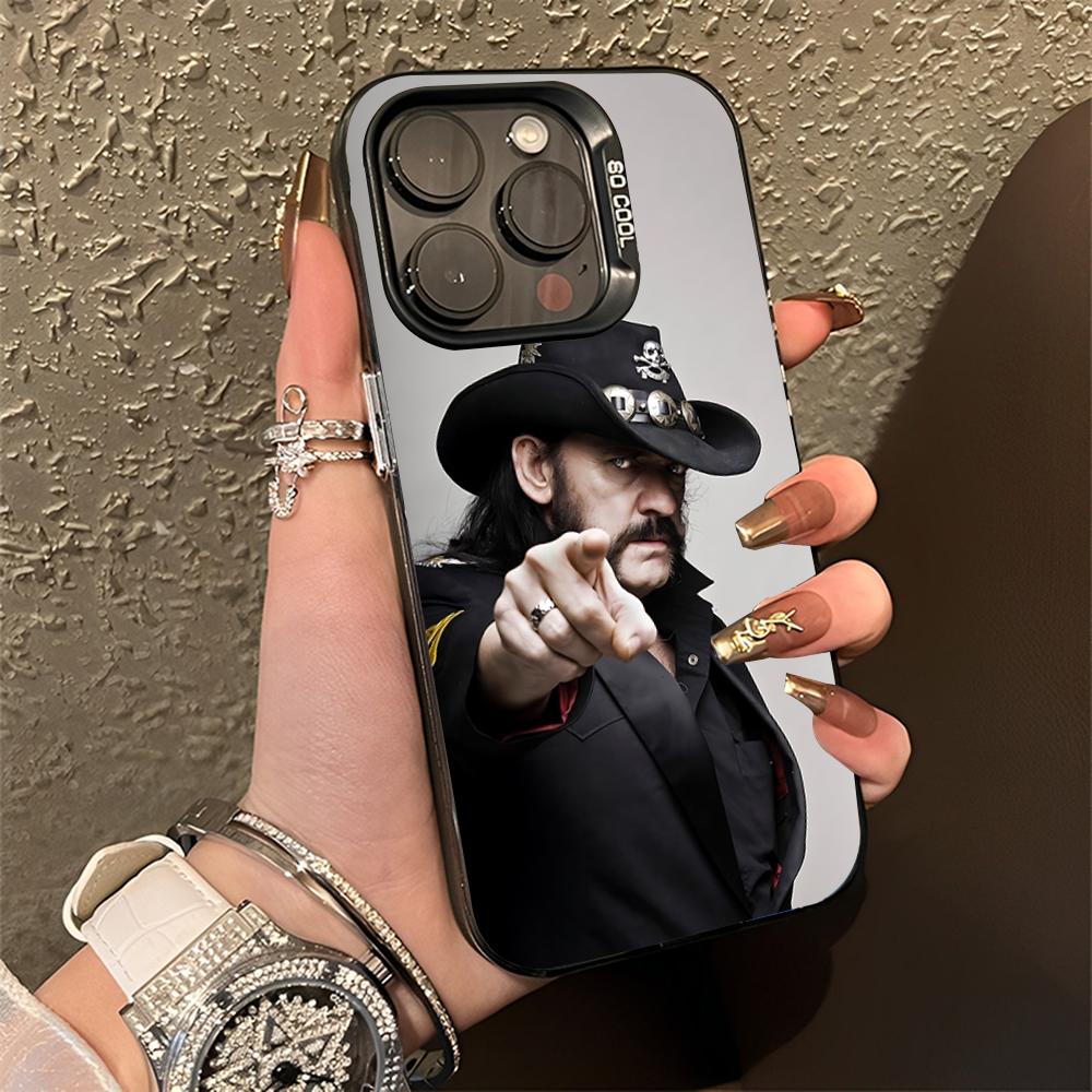 L-Lemmy Heavy Metal Sänger Handyhülle Für iPhone 16,15,14,13,12,11,Pro,Max,Plus,Mini,XS,SE Anti-Fall Schwarz Matt Hartes Bumper