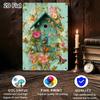Vintage Red Cardinal Bird Metal Wall Art Rustic Turquoise Floral Garden Sign 8x12 Inch