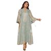 Spring/Summer Tassel Leaf Embroidered Muslim Long Dress - Elegant & Fashionable Cover-up Robe