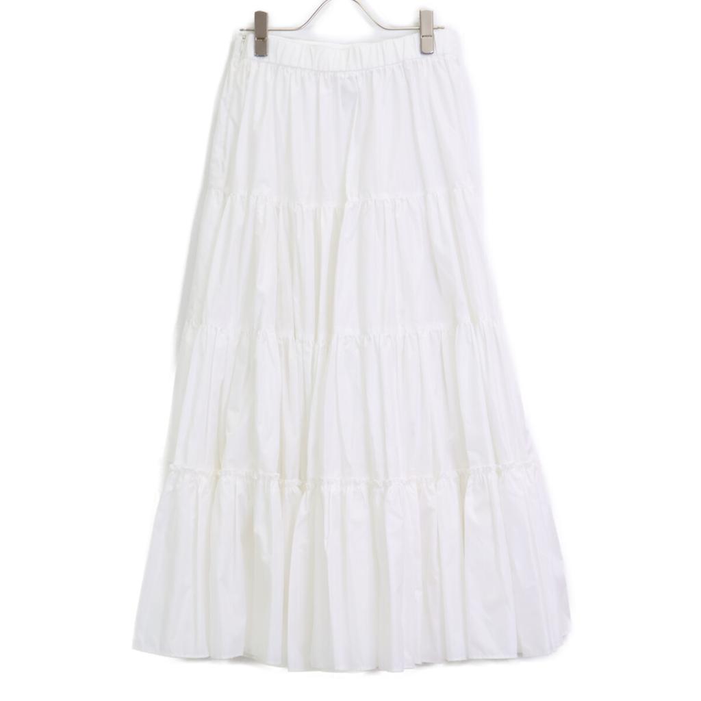 Cygne White Tiered Skirt with Petticoat Skirt 1 whiteUsed