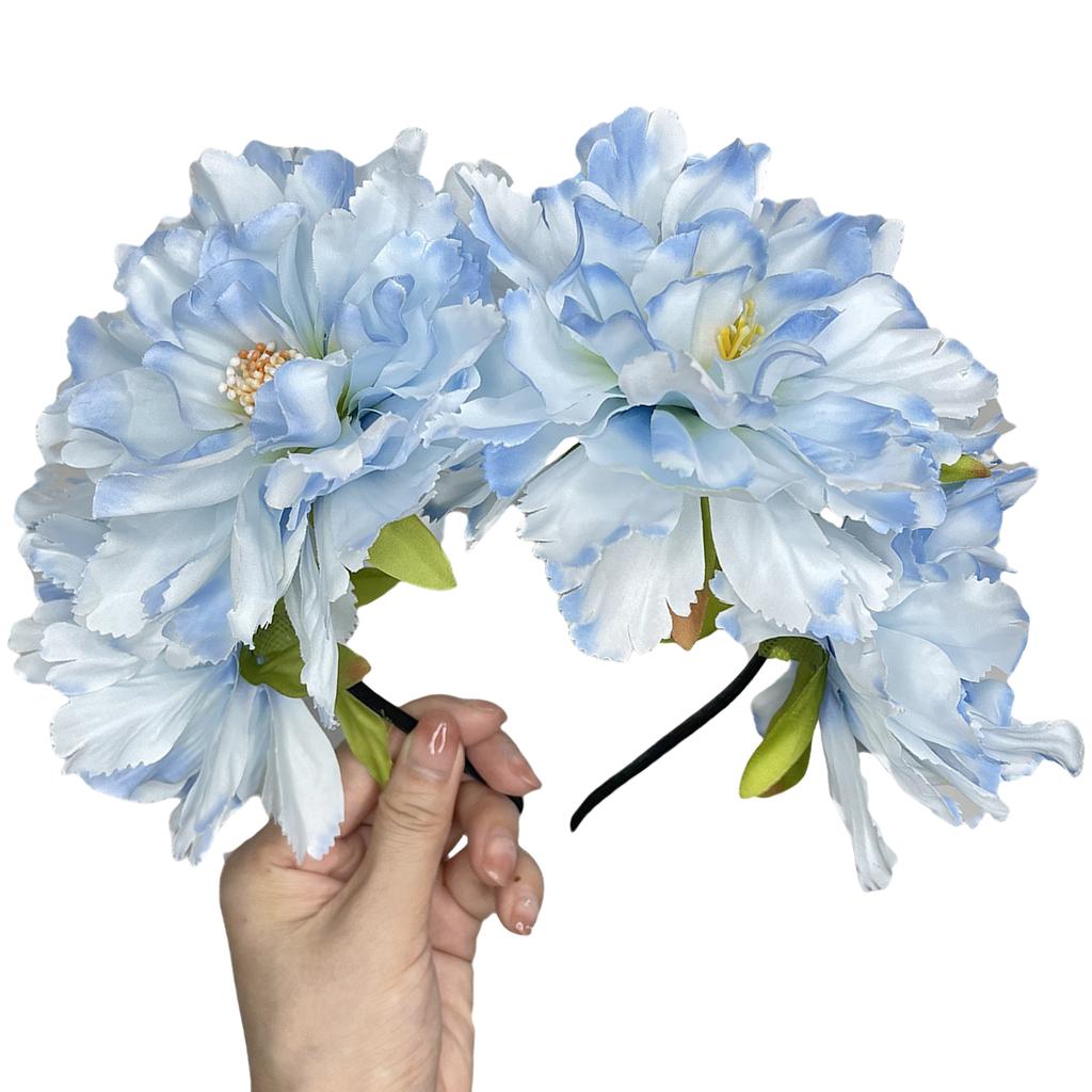 Peony Headband Artificial Flower Headwear Wedding Party Photo Props Party Headwear Cosplay Accessories