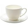 Pure White Fine Bone China Cup and Saucer Set, 8 Oz Cappuccino Coffee Cup Saucer Set