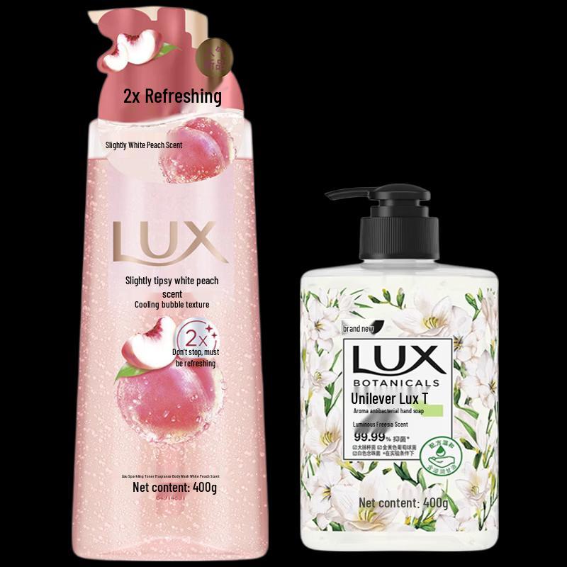 LUX Sparkling Refreshing White Peach Shower Gel & Freesia Hand Soap Set