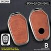 Zinc Alloy+Leather Car Remote Key Case Cover Protective Shell Fob for Ssang Yong 2020 G4 Rexton AutoKeychain Styling Accessories