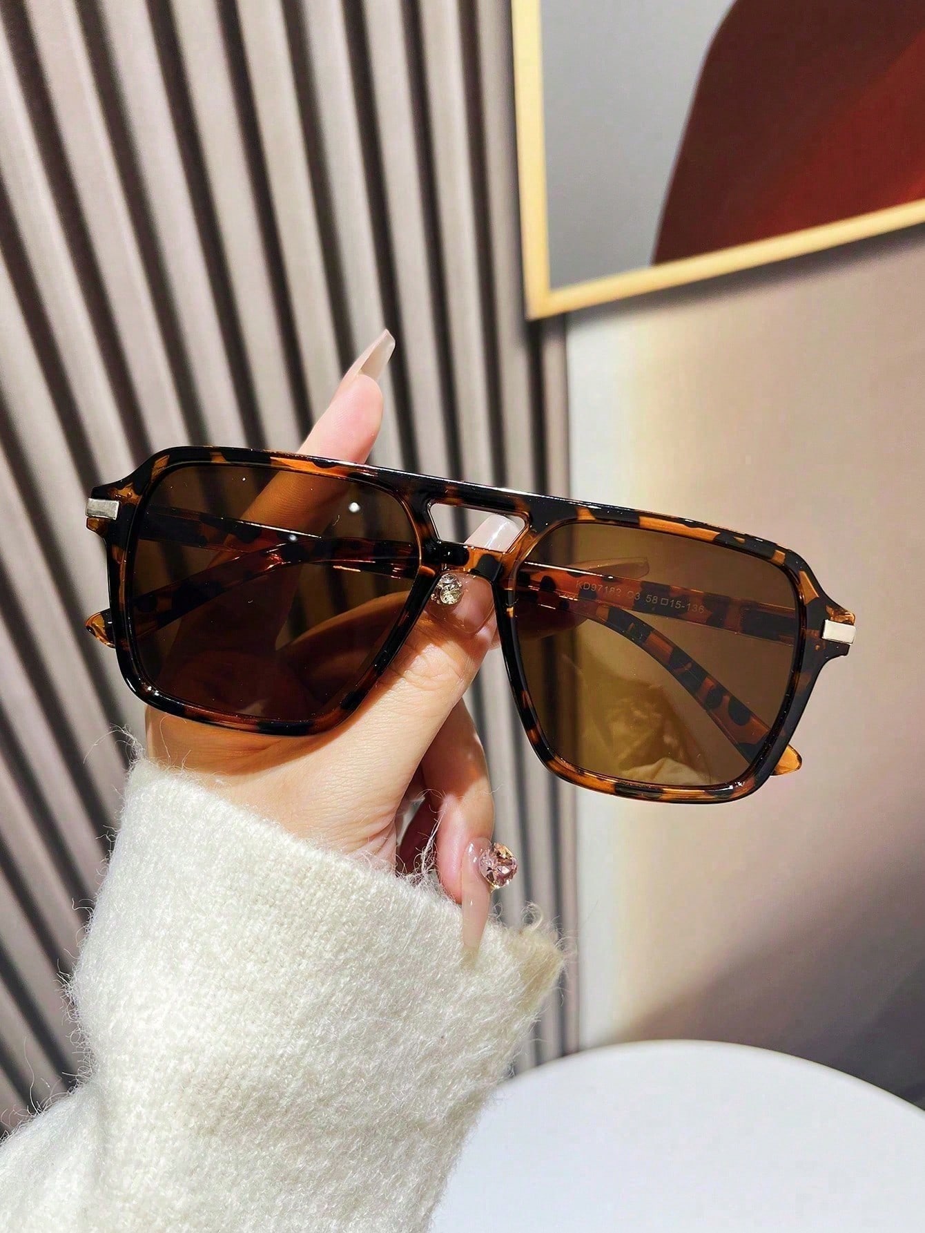 1 Pair Fashion Double-Bridge Aviator Fashion Glasses For Women разноцветный