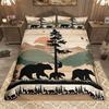 Homewish Safari Deer Bear Duvet Cover Set 2Pcs/3Pcs Woodland Jungle Animal Wildlife Bedding Set Rustic Farmhouse Bed Set