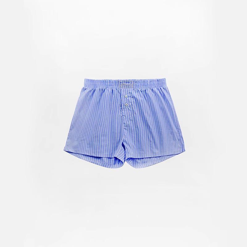 Корейско-американский полосатый остромодный женский комплект: укороченный топ с длинным рукавом BadBlood и шорты Small