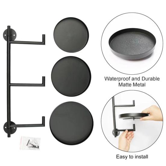 Rotating Wall Plant Stand Window Plant Display Stand Potted Plant Holder 3 Tiered Floating Plant Shelf for Home Houseplants