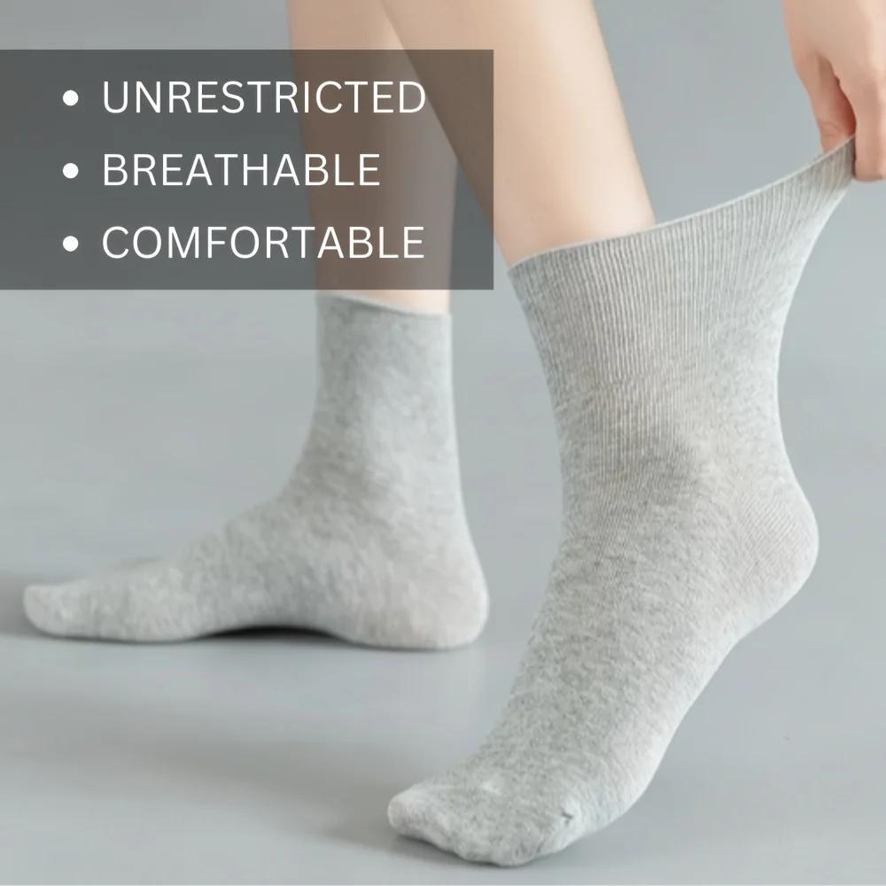 5 Pairs Women'S Non-Binding Diabetic Socks, Comfortable No-Restriction Footwear for Seniors & Pregnant Women