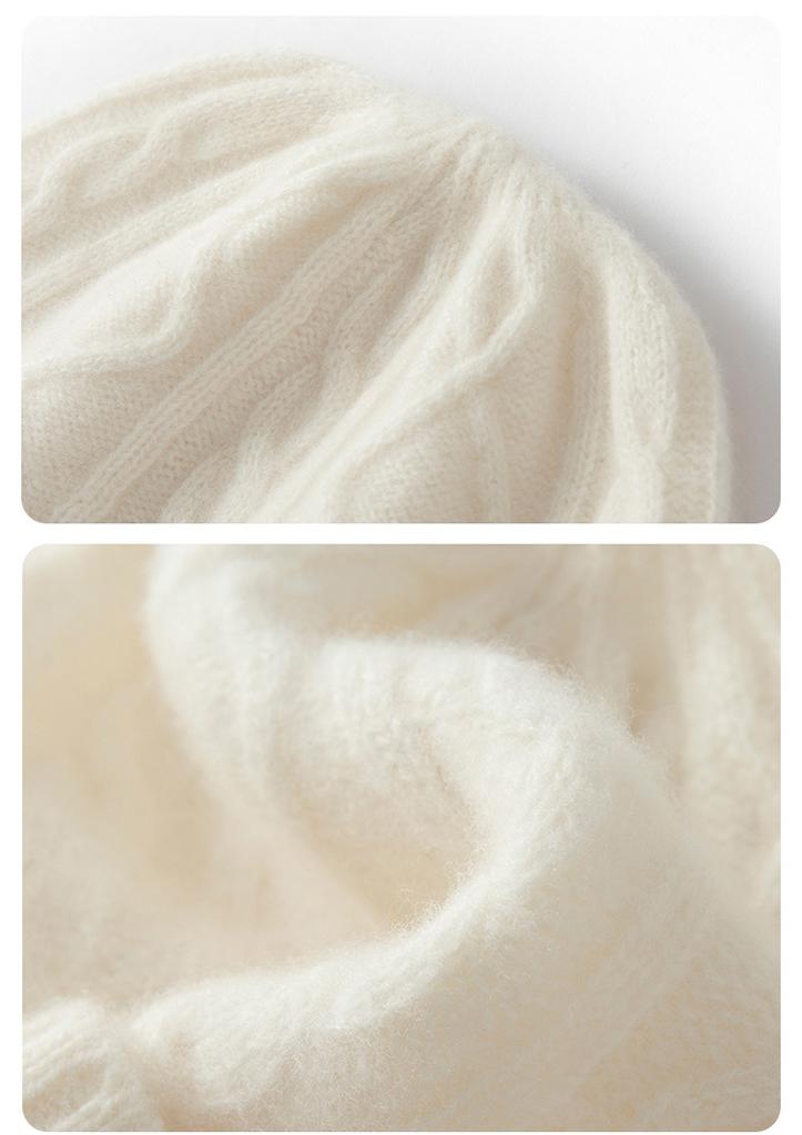 Merino fine pure wool autumn and winter cold hat, soft, comfortable and warm knitted beanie, versatile