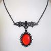 Gothic Bat Crystal Necklace - Women's Halloween Fashion Jewelry
