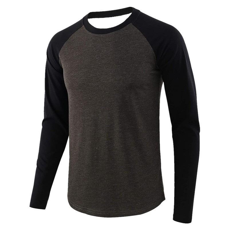 

Men Raglan Long Sleeve Baseball T Shirt Crew Neck Color Block Casual Contrast Sleeve Tee S