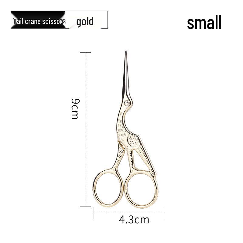 Large Crane Scissors for Handicraft, Tea Ceremony, and Thread Cutting - Vintage Stainless Steel.