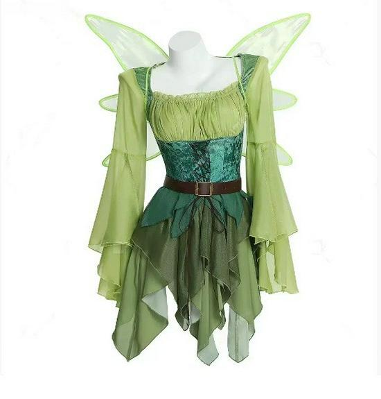 Damen Mittelalter Fee Elf Zauberer Kleid Halloween Kostüm