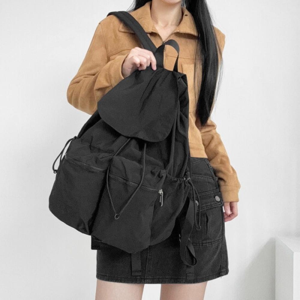 Fromheaven Unisex Casual String Pocket Backpack