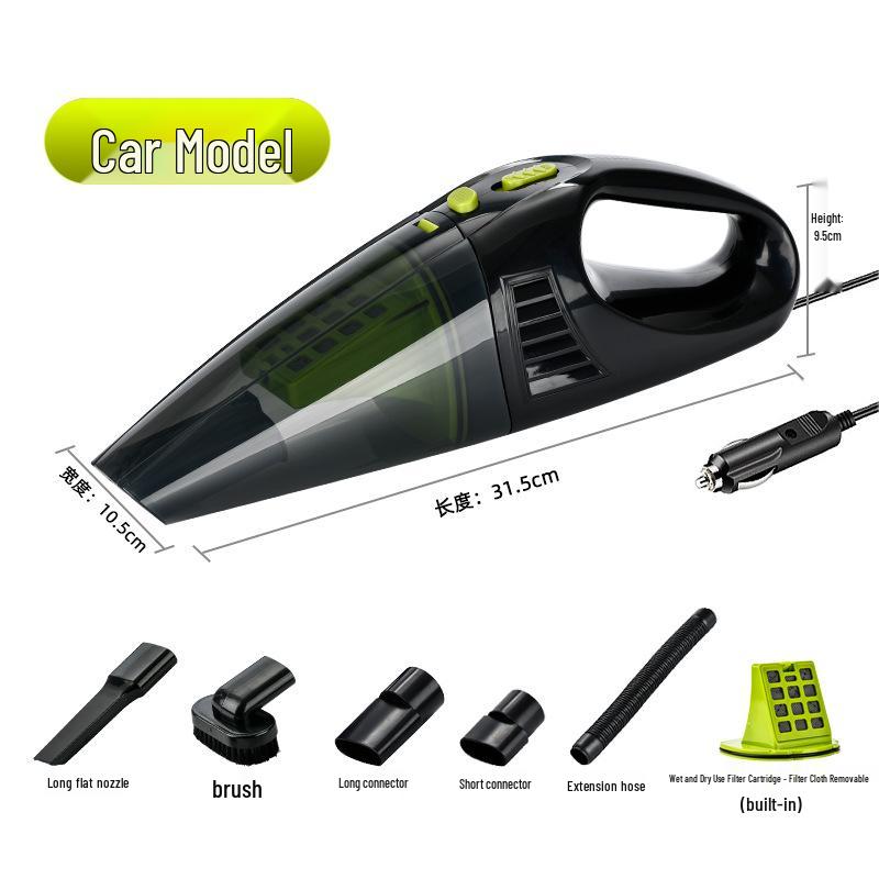 Rechargeable Cordless 12V High Power Car Vacuum Cleaner - Wet & Dry Dual-Use for Car Interior.