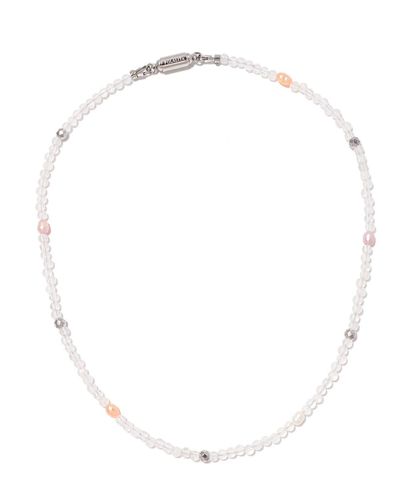 Polalita Pastel Pearl Selenite Necklace (Plt-Nl-104_Wt)