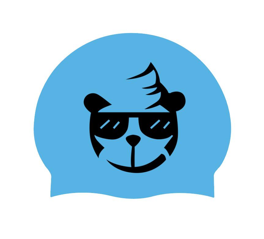 Women's Long Hair Silicone Swim Cap with Racing Pattern for Large Sizes