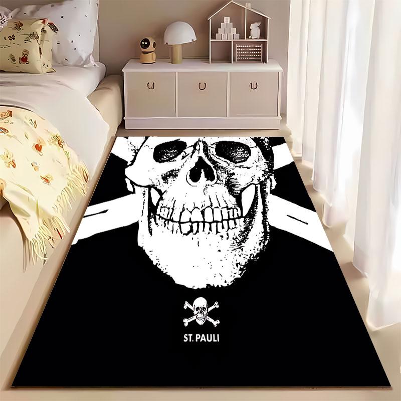 Totenkopf und gekreuzte Knochen St. Pauli geeignet als rutschfeste Matte für das Wohnzimmer- oder Schlafzimmer-Sofa