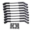 Spark Plug Wire Set 8mm Dia 500Ohmsft Black Stainless Steel Plug 9070CK Replacement for GM LS
