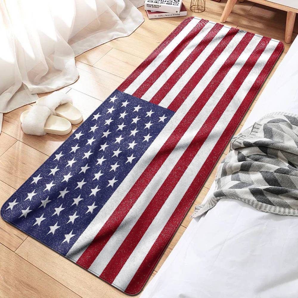 Popular Symbol American Flag Floor Mat Cheaper Anti-slip Modern Living Room Balcony Printed Bedside Mats