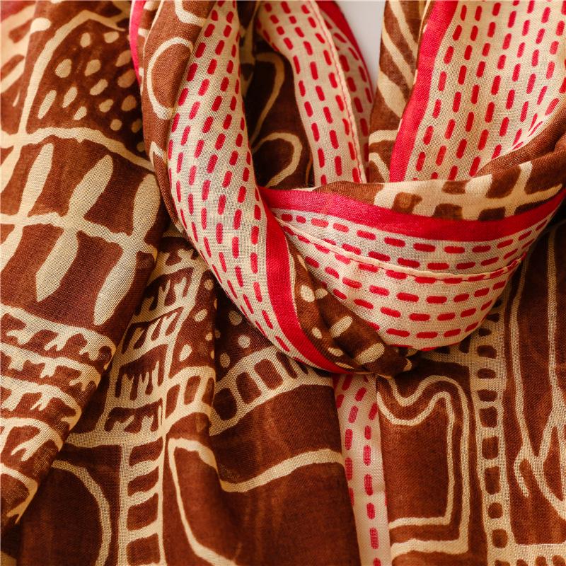 Bohemian Ethnic Style Hand-Painted Bali Yarn Silk Shawl Scarf for Women