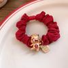 Zinc Zinc Alloy Zodiac Horse Hair Rope Wrinkle Chinese Children Hair Band Red Hair Scrunchies  Kids