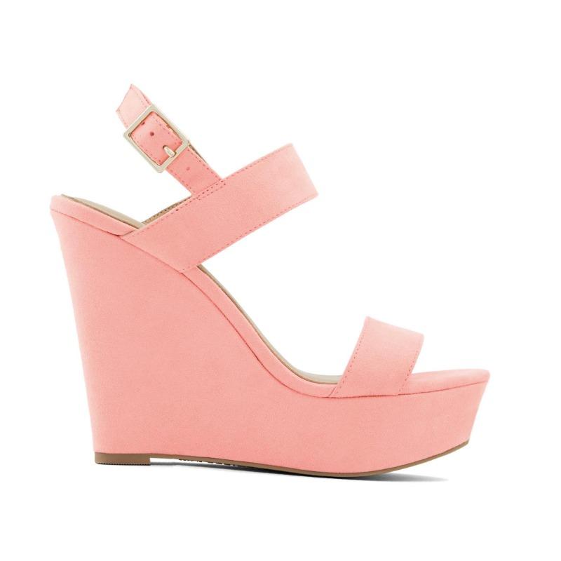 

Женские сандалии на платформе с открытым носком и ремешком вокруг щиколотки, на танкетке, с супервысоким закрытым каблуком, гладиаторы 35 розовый