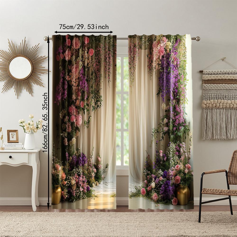 2 pcs   versatile polyester transparent curtains for home decoration Wedding for use in bedrooms and living rooms