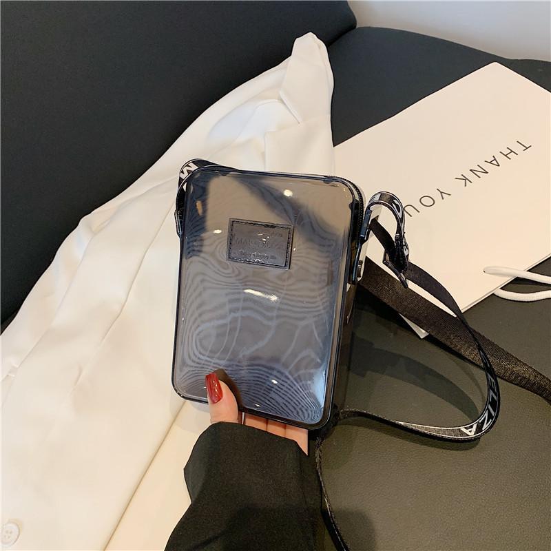 Fashionable PVC Messenger Bag Transparent Shoulder Bag Waterproof Square Bag Handbag Phone Bag Women Lipstick Key Storage Bag