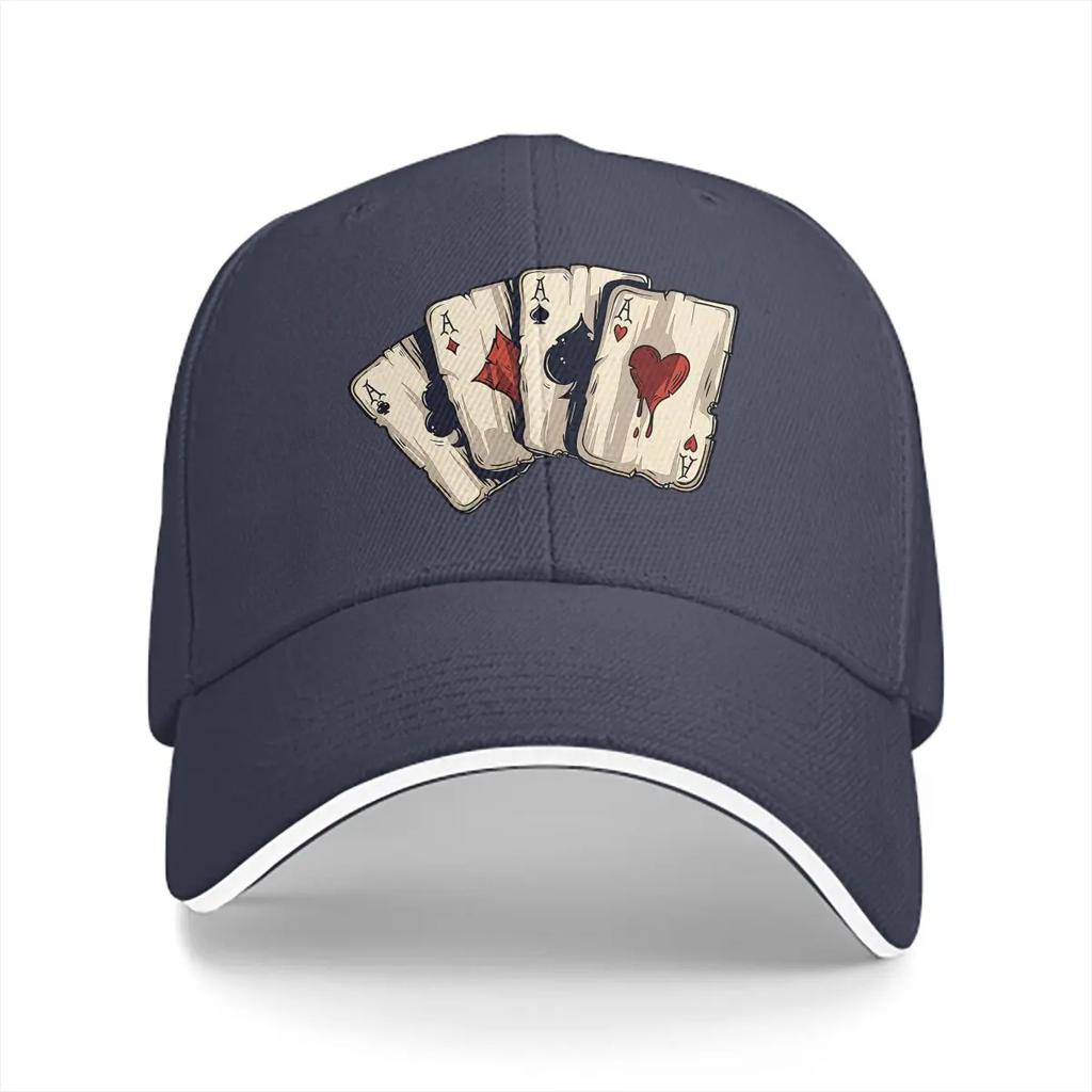 Poker Multicolor Hat Peaked Unisexs Cap Playing Cards Poker Design Personalized Visor Protection Hats