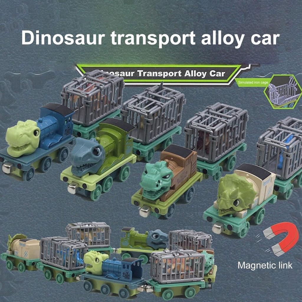 12Pcs Dinosaur Truck Toy, Mini Dinosaur Transport Car Carrier Trains Set Pull Back Monster Trucks for Boys Girls Toddlers Birthday Christmas Toy Gift