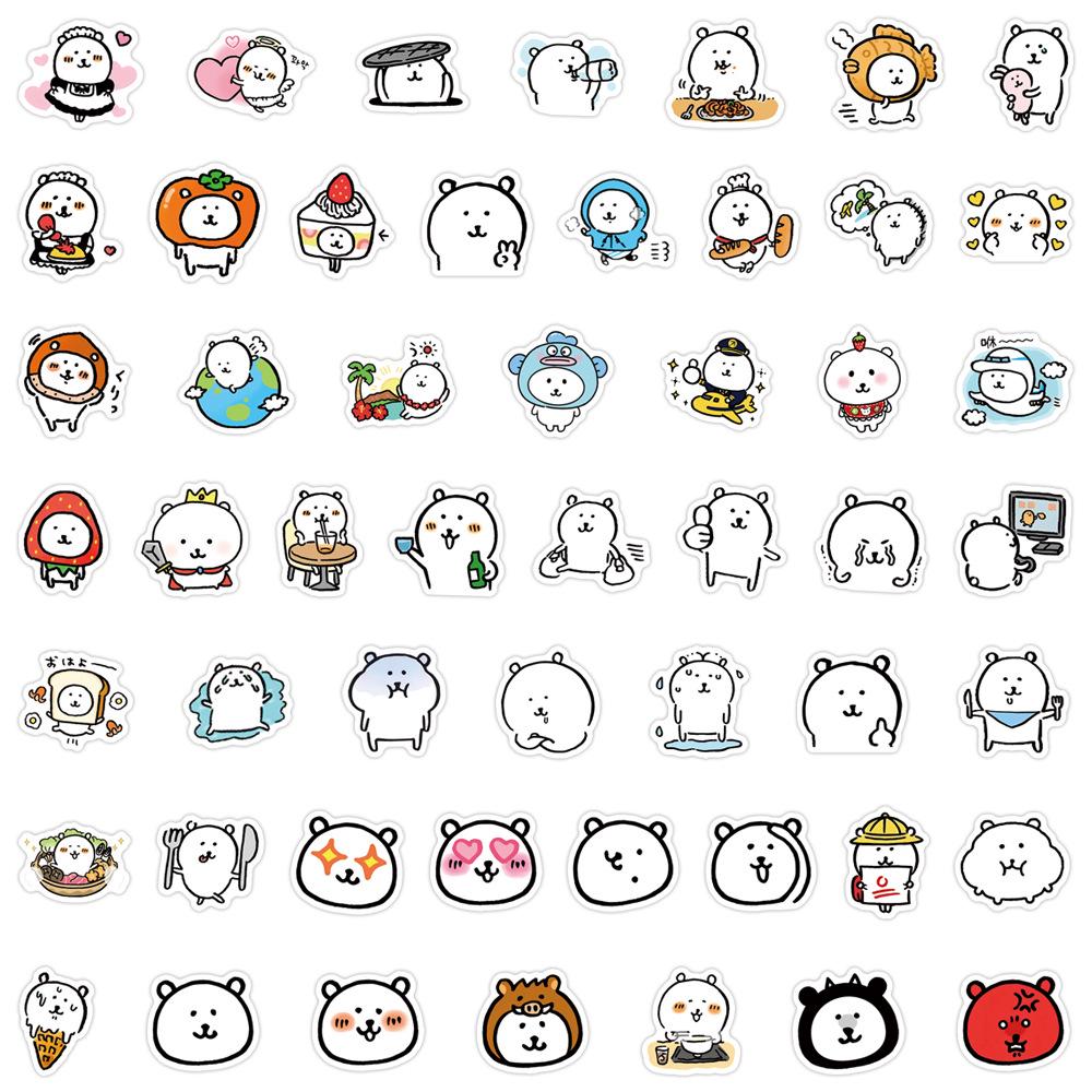 100 Cartoon Bear Stickers for Decorating Journals, DIY Stationery, Phones, and Laptops