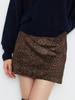 Kelidu Suede Leopard Shorts Skirt Pants