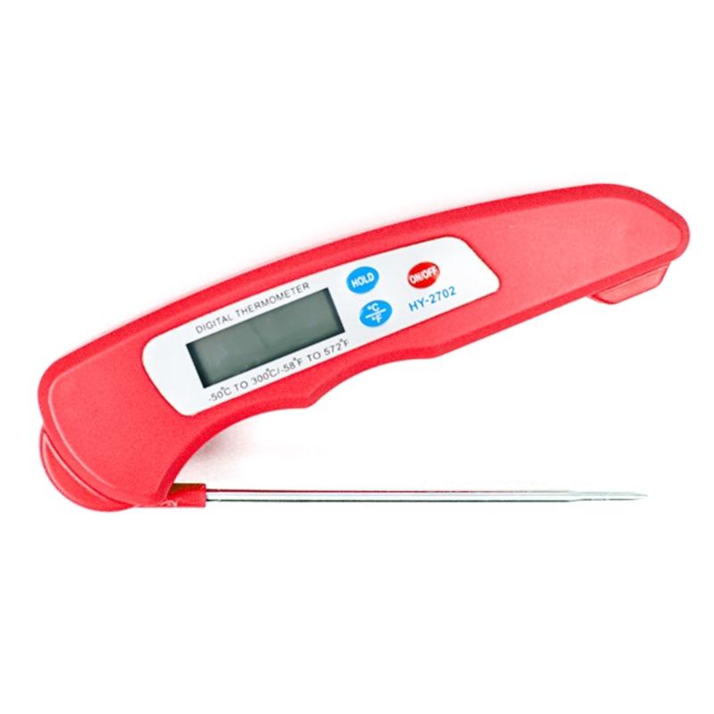 Backofenfeste digitale Lebensmittelthermometer mit klappbarer Spitze für Fleisch, Backen, Frittieren, Flüssigkeitstemperaturmessung und Lagerung