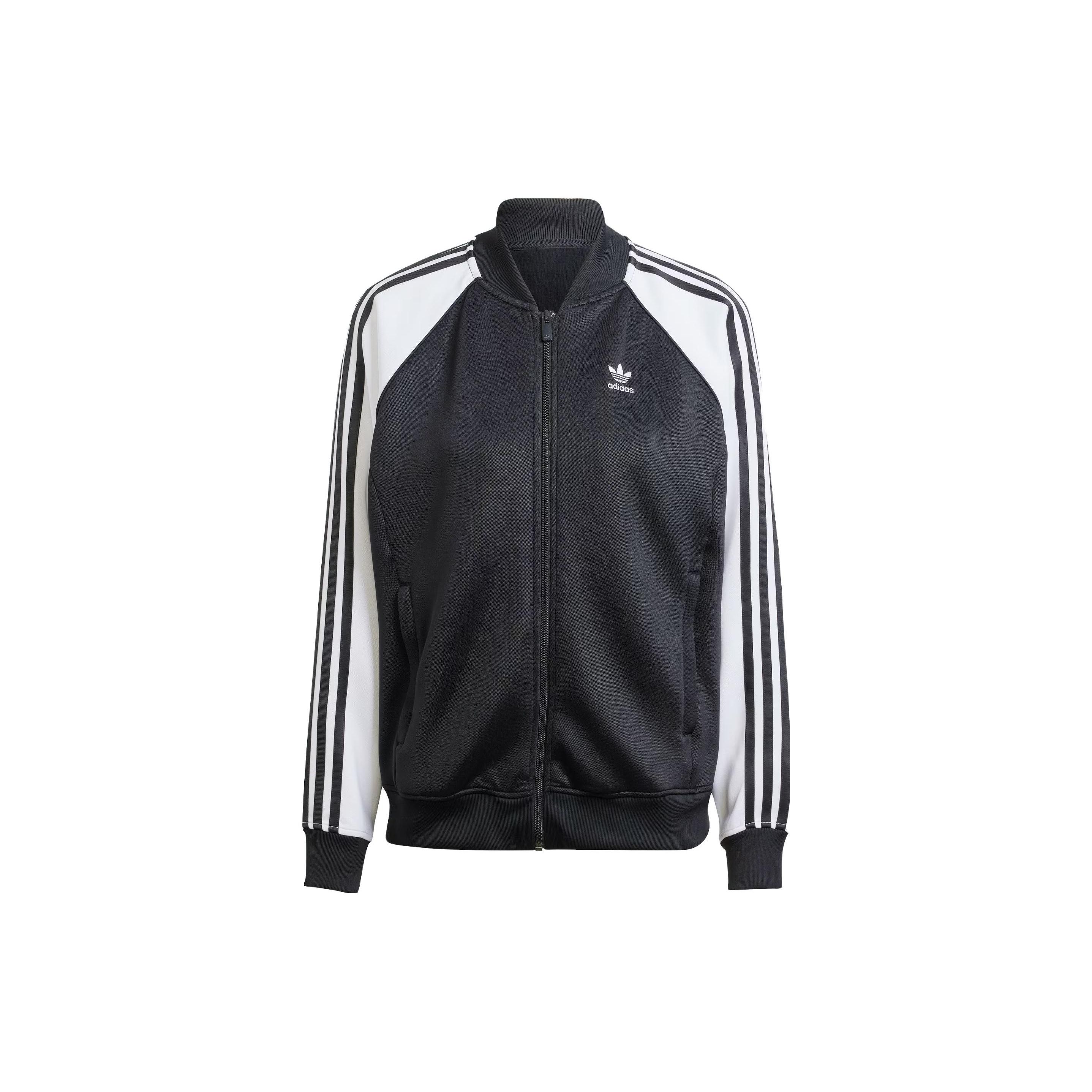adidas Originals Women s Adicolor Classics Oversized SST Track Jacket Black/White IK4026 S