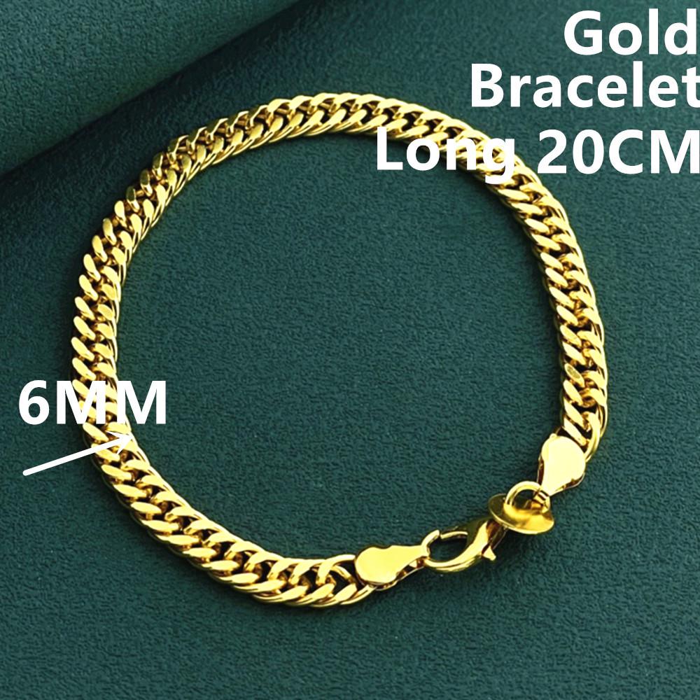 

Позолоченная медная цепочка-колье с двойной пряжкой, 6 мм, в корейском стиле, 18-24 дюйма