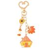 Playful Mushroom Pumpkin Keyring Decorative Beaded Accent Key Organiser Thanksgiving Theme Keychain For Purse Keys