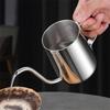 Stainless Steel Narrow Mouth Coffee Pot - Drip Pot for Commercial Use, Small Size, and Home Use (250ml Silver)