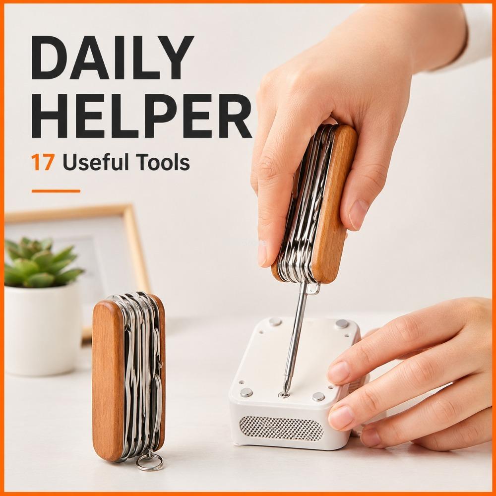 11 in 1 Stainless Steel Folding Pocket Tool Multifunctional Screwdriver Pliers for Outdoor Camping Repair Emergency Daily Use