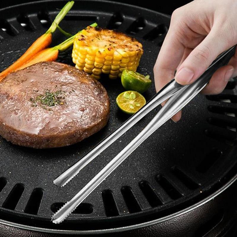 Keukentang voor Koken Grillen Keukentang Hittebestendig Roestvrij Staal Voedseltang Multifunctionele Voedselklem Zwaar Uitgevoerd