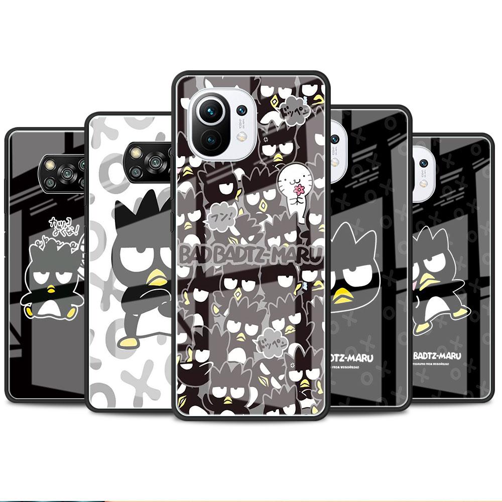 

Glass Case For Xiaomi Poco X3 NFC 11 Lite 11T F3 M3 For Redmi Note 11 10 9 8 Pro 10S 9S 9A 9C Phone Cover Bad Badtz Maru Cute