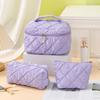 Solid color cosmetic bag three-piece portable high-value toilet bag large-capacity portable waterproof storage bag